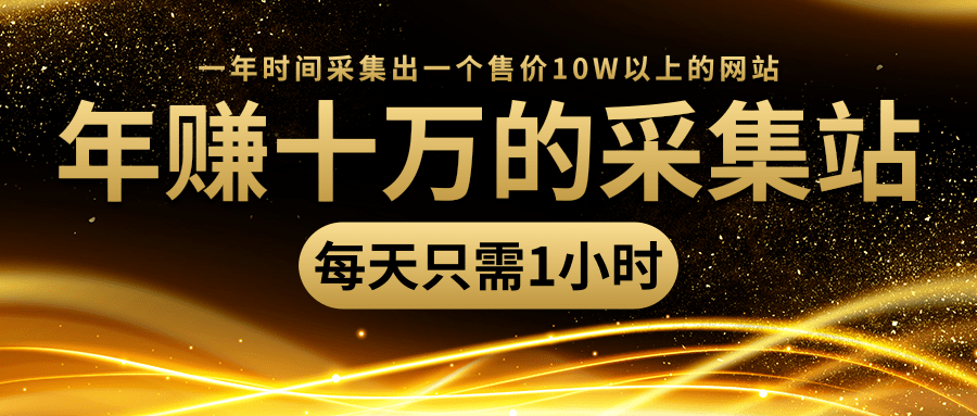 年赚十万的采集站，每天却只需要1小时，一年时间采集出一个售价10W以上的网站-比钱轻创