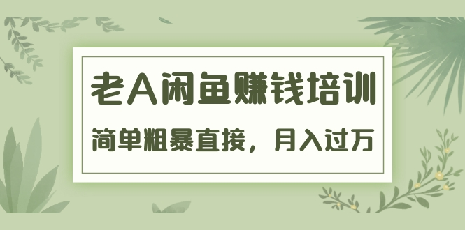 《老A闲鱼赚钱培训》简单粗暴直接，月入过万真正的闲鱼战术实课（51节课）-比钱轻创