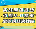 实战闲鱼被动引流4.0技术，坐等粉丝来找你，实操演示日加200+精准粉-比钱轻创