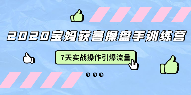 2020宝妈获客操盘手训练营：7天实战操作引爆 母婴、都市、购物宝妈流量-比钱轻创