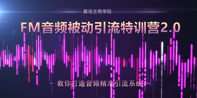 黄岛主·FM音频引流特训营2.0：独家引流模式，单账号50W+播放量，轻松变现-比钱轻创