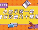 清和行记引流训练营：小白不到一周便能日引流几十精准粉-比钱轻创