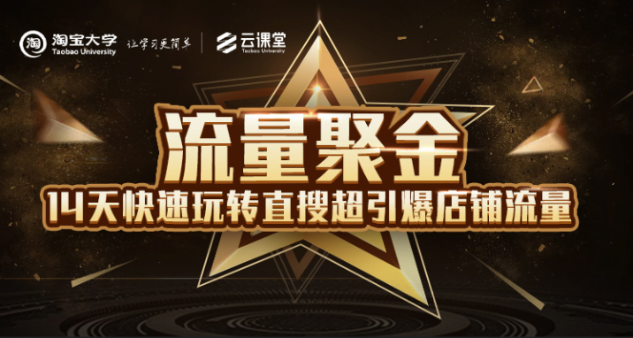淘宝大学：流量聚金14天快速玩转直搜，超引爆店铺流量，价值8800元-比钱轻创