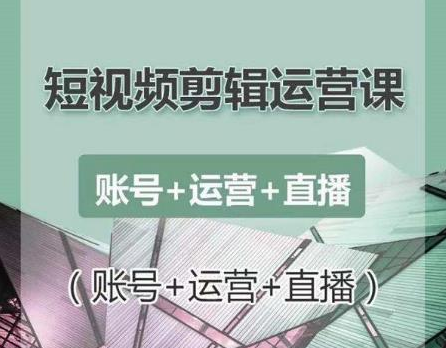 南小北短视频剪辑运营课：账号+运营+直播，零基础学习手机剪辑【视频课程】-比钱轻创