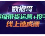 数据哥·超级带货运营+投手线上速成课，快速提升运营和熟悉学会投手技巧-比钱轻创