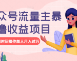 公众号流量主暴利撸收益项目，空闲时间操作单人月入过万-比钱轻创