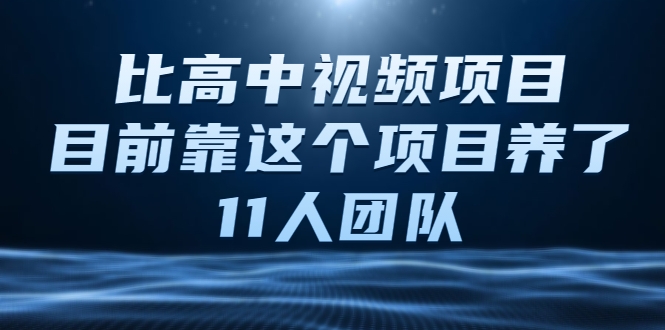 比高中视频项目，目前靠这个项目养了11人团队【视频课程】-比钱轻创