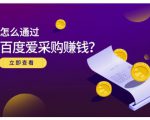 大王·怎么通过百度爱采购赚钱，已经通过百度爱采购完成200多万的销量-比钱轻创