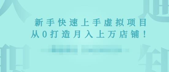 2022年虚拟项目实战指南，新手从0打造月入上万店铺-比钱轻创