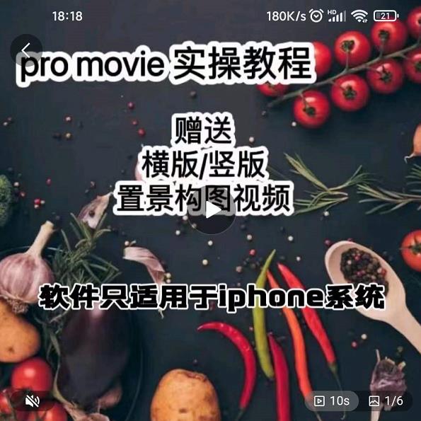 漆十二美食摄影，25​节promovie实操高手课节-比钱轻创