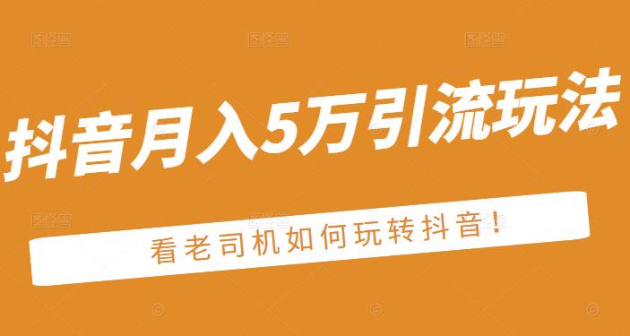 老古董·抖音月入5万引流玩法，看看老司机如何玩转抖音(附赠：抖音另类引流思路)-比钱轻创