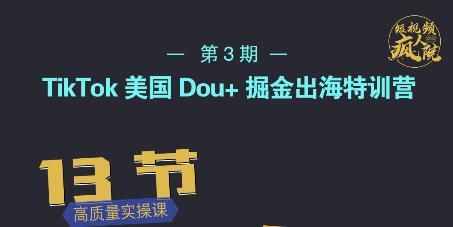TikTok美国Dou+掘金出海特训营，美国dou+成功投放95%-比钱轻创