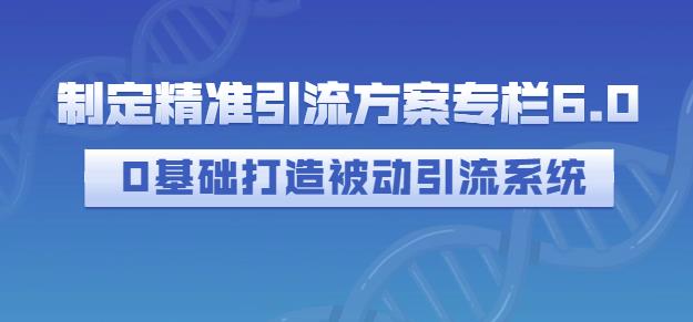 制定精准引流方案专栏6.0，0基础打造被动引流系统-比钱轻创