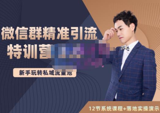 陆明明·微信群精准引流特训营3.0，借助微信群进行引流操作，打造私域流量池-比钱轻创