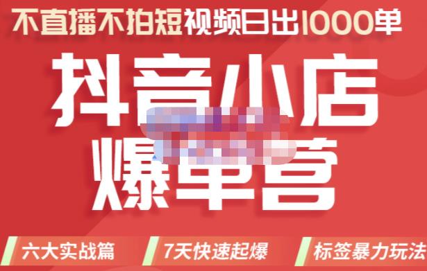 推易电商·2022年抖音小店爆单营，不直播、不拍短视频、日出1000单，暴力玩法-比钱轻创