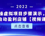 新人实操虚拟项目步骤演示，0基础打造自动盈利店铺【视频课程】-比钱轻创
