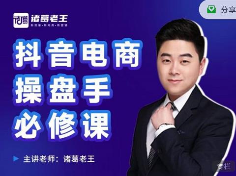 诸葛老王-抖音电商操盘手必修课：顶层设计，​起号破局，爆款运营，数据分析-比钱轻创