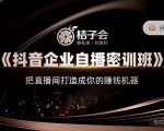 桔子会《抖音企业自播密训班》，把直播间打造成你的赚钱机器-比钱轻创
