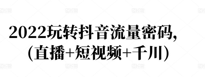 2022玩转抖音流量密码，(直播+短视频+千川)-比钱轻创