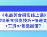 陈飞燕《电商美食摄影线上课》解锁美食摄影技巧+快速变现+工资or销量翻倍-比钱轻创