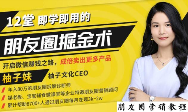 【营销必学】12堂学之即用的朋友圈掘金术：开启你的副业赚钱之路-比钱轻创