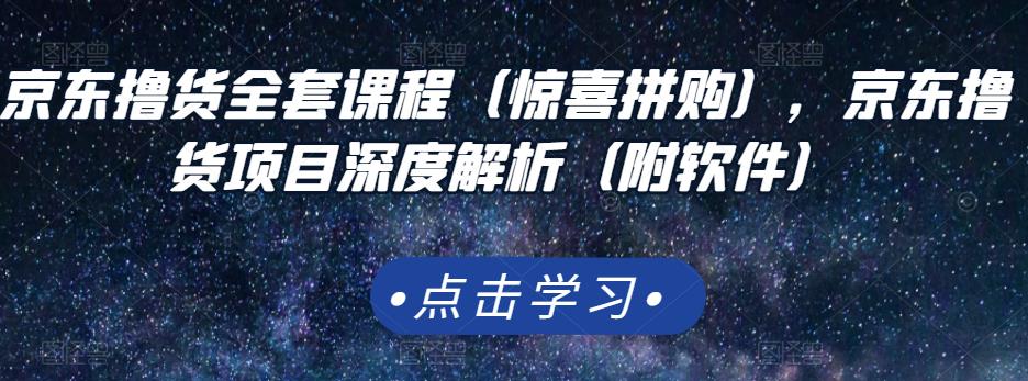 京东撸货全套课程（惊喜拼购），京东撸货项目深度解析（附软件）-比钱轻创