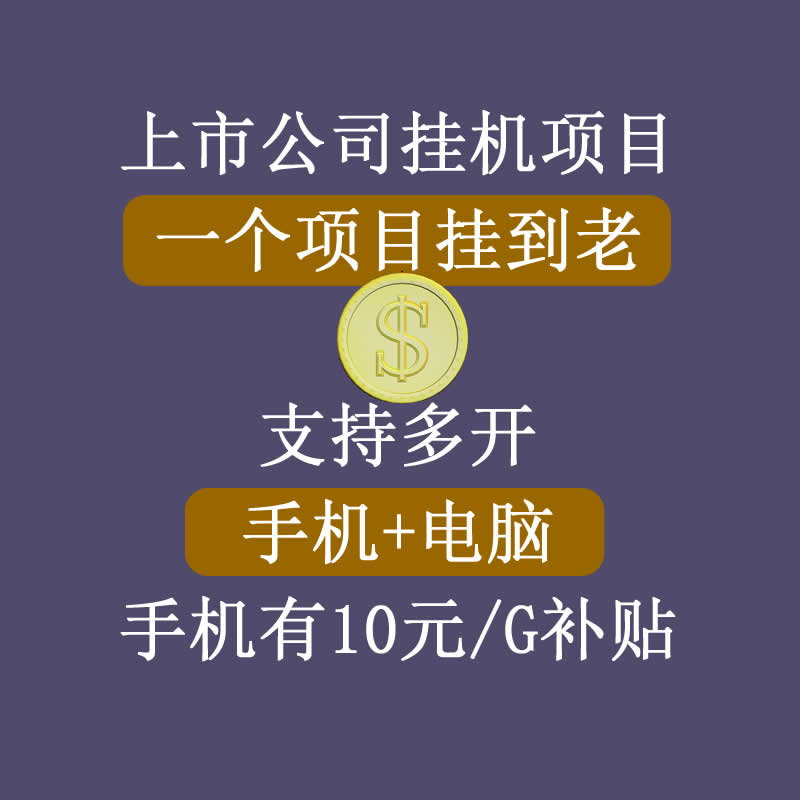 正规挂机项目，支持手机电脑一起挂，支持虚拟机多开，可以挂到老-比钱轻创