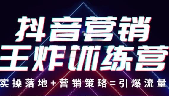 抖音营销王炸训练营，实操落地+营销策略=引爆流量（价值8960元）-比钱轻创