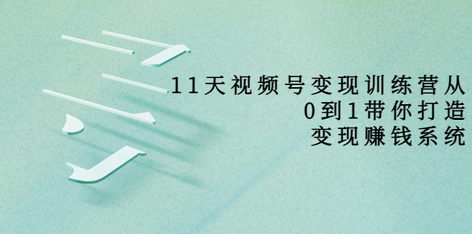 11天视频号变现训练营，从0到1打造变现赚钱系统（价值398元）-比钱轻创