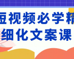 短视频必学精细化文案课，提升你的内容创作能力、升级迭代能力和变现力（价值333元）-比钱轻创