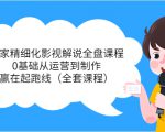 独家精细化影视解说全盘课程，0基础从运营到制作，赢在起跑线（全套课程）-比钱轻创