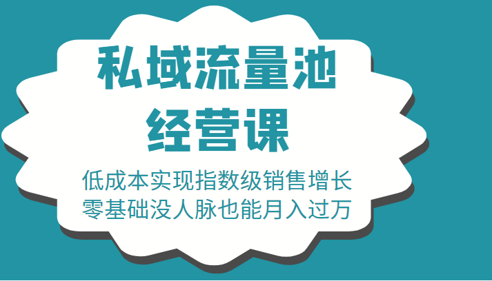 16堂私域流量池经营课：低成本实现指数级销售增长，零基础没人脉也能月入过万-比钱轻创