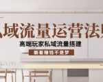 私域流量运营法则，高端玩家私域流量搭建，躺着赚钱不是梦-比钱轻创