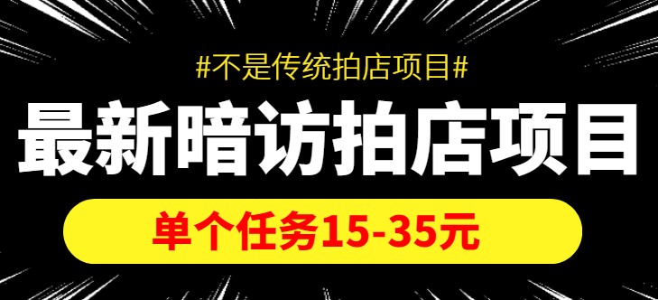 最新暗访拍店信息差项目,单个任务15-35元(不是传统拍店项目)-比钱轻创
