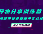 好物分享训练营：短视频带货最新爆单实战核心，从入门到精通-比钱轻创