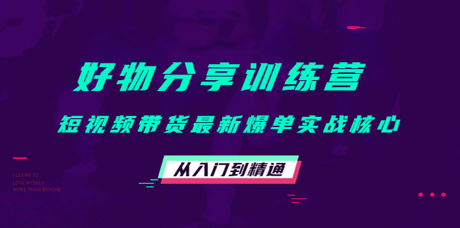 好物分享训练营：短视频带货最新爆单实战核心，从入门到精通-比钱轻创