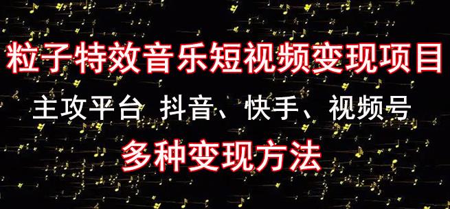 黄岛主《粒子特效音乐短视频变现项目》主攻平台抖音、快手、视频号多种变现方法-比钱轻创
