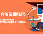 美业抖音流量训练营：从0到10w+粉丝 让你的门店用户增长+业绩增长+利润增长-比钱轻创