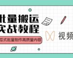 视频号批量搬运实战操作运营赚钱教程，傻瓜式批量制作高质量内容【附视频教程+PPT】-比钱轻创