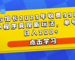 D1G馆长2023年收费990的抖音小程序变现新玩法，单号轻松日入200+-比钱轻创
