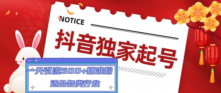抖音独家起号，一天引流500+精准粉，适合各类行业（9节视频课）-比钱轻创