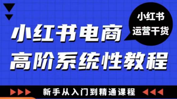 小红书电商高阶系统教程，新手从入门到精通系统课-比钱轻创