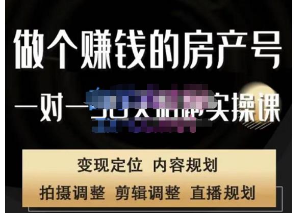 刘广标·同城房产号线上陪跑课，拍摄、剪辑、写文案、直播，做一个具有潜力价值的房产号-比钱轻创
