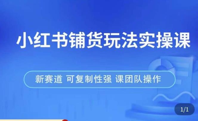 小红书铺货玩法实操课，流量大，竞争小，非常好做，新赛道，可复制性强，可团队操作-比钱轻创