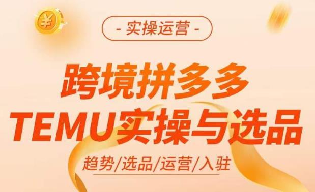 跨境拼多多TEMU实操与选品，​掌握平台运营方法技巧，选品避坑12条标准，爆款的底层思路等-比钱轻创