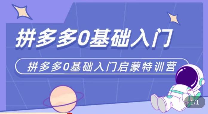六一电商·拼多多运营0-1实操特训营，拼多多从基础到进阶的可实操玩法-比钱轻创