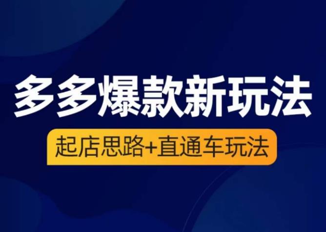 海神·多多爆款新玩法，​起店思路+直通车玩法（3节精华课）-比钱轻创