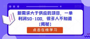 新需求大于供应的项目,一单利润50-100,很多人不知道【揭秘】-比钱轻创