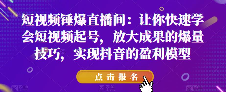 短视频锤爆直播间:让你快速学会短视频起号,放大成果的爆量技巧,实现抖音的盈利模型-比钱轻创