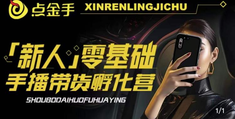 2023点金手·新人零基础手播带货孵化营:账号运营篇+主播话术篇+数据流量篇等-比钱轻创